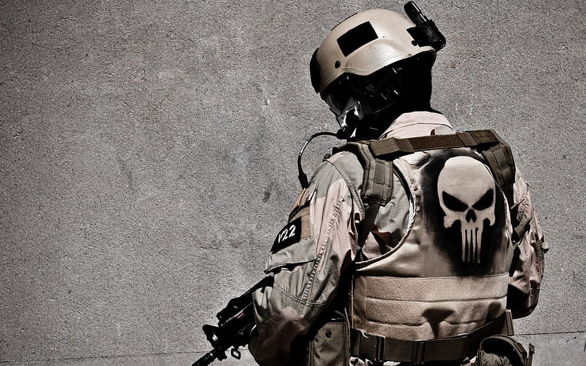 Soldier ammunition, skull, punisher. Operators & Soldiers, Navy SEAL Punisher HD wallpaper