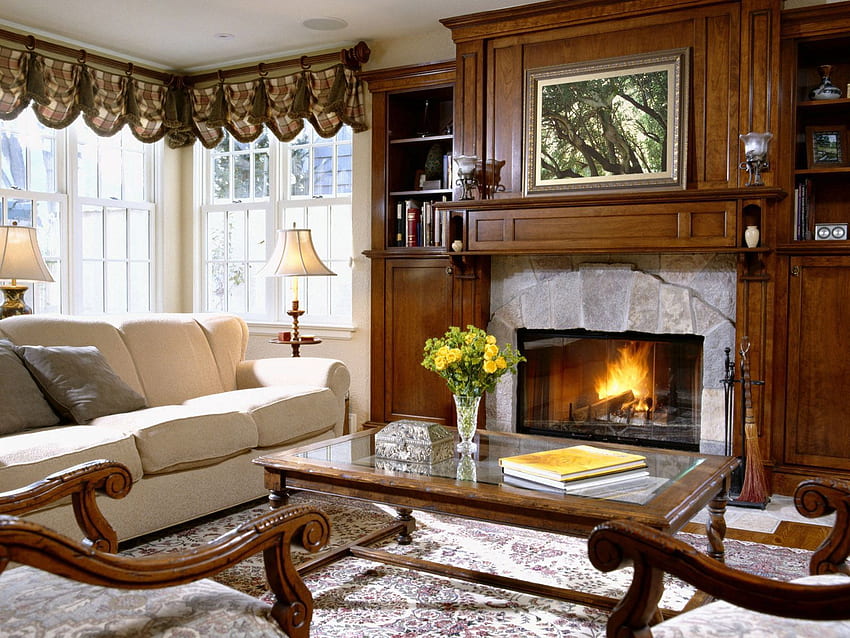Interior, , , Table, Sofa, Furniture, Fireplace, Cupboard HD wallpaper