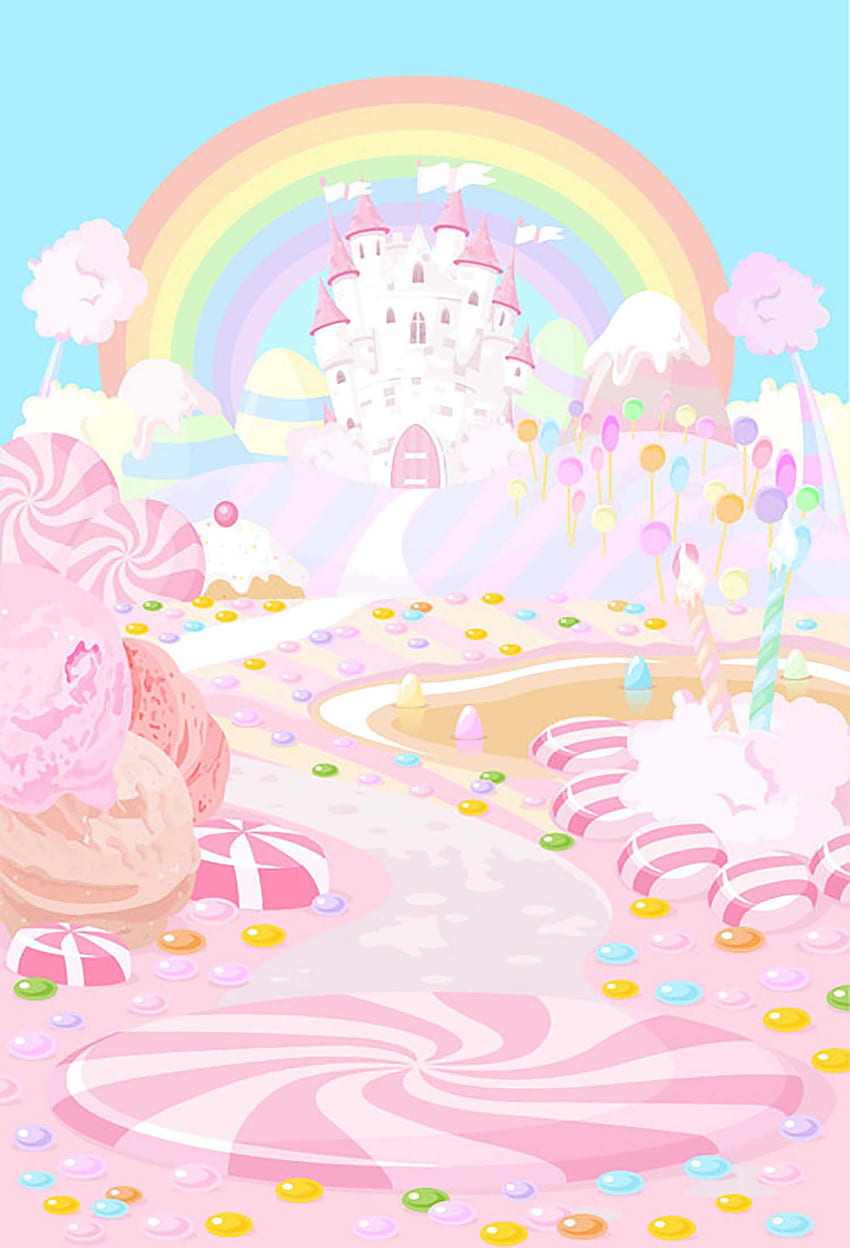 Candyland Theme Backdrops for graphy Custom Children. Etsy. Castelo de doces, fundo de cenários de estúdio, Candyland, Pink Candyland Papel de parede de celular HD