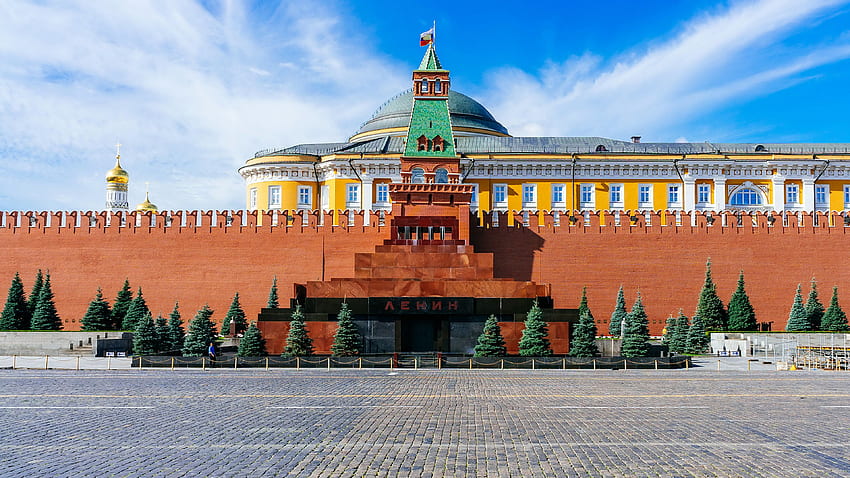 Place de la ville de Moscou Russie mausolée de Lénine épicéa Fond d'écran HD