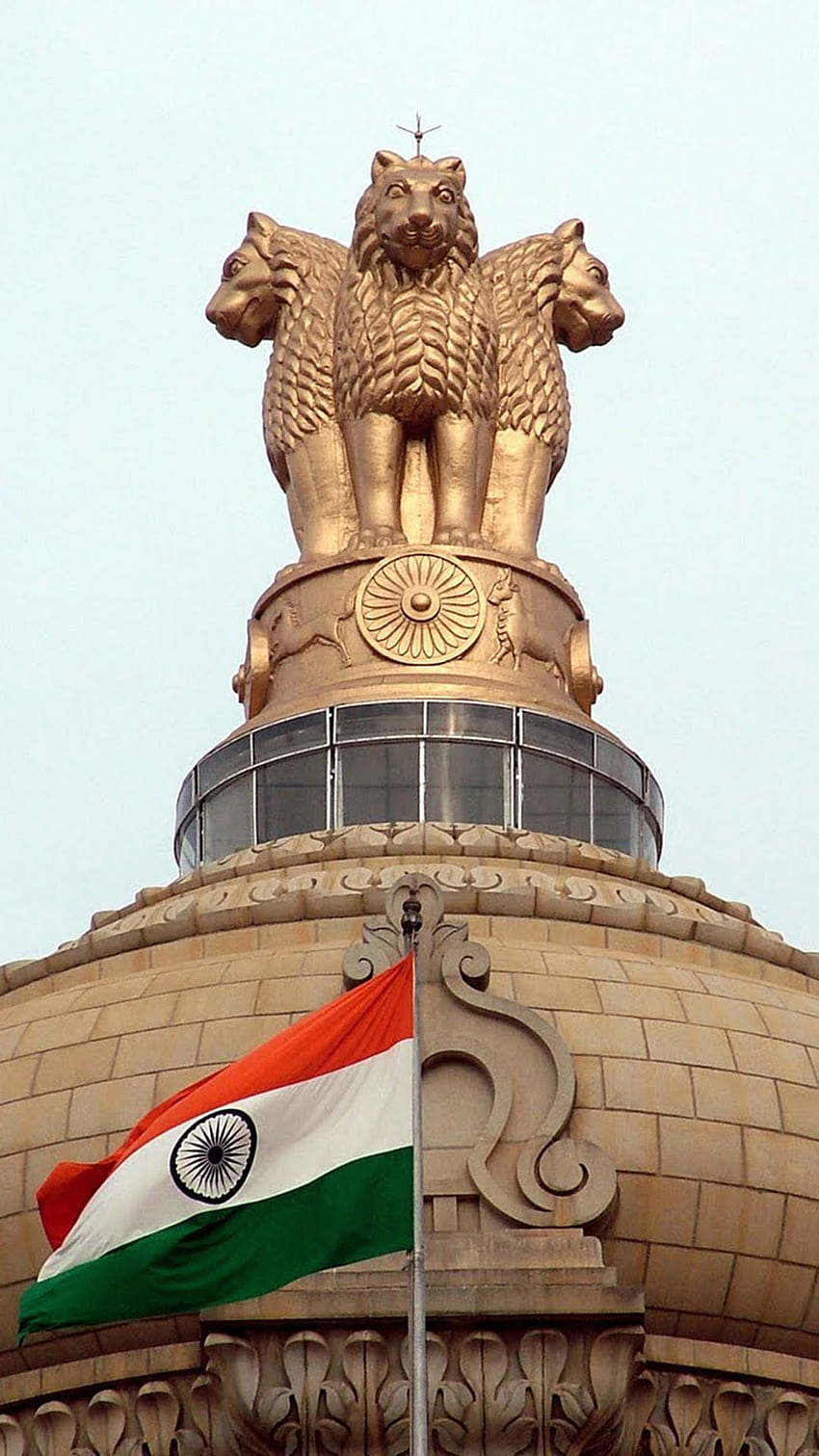 El Ashok Chakra y la bandera india fondo de pantalla del teléfono