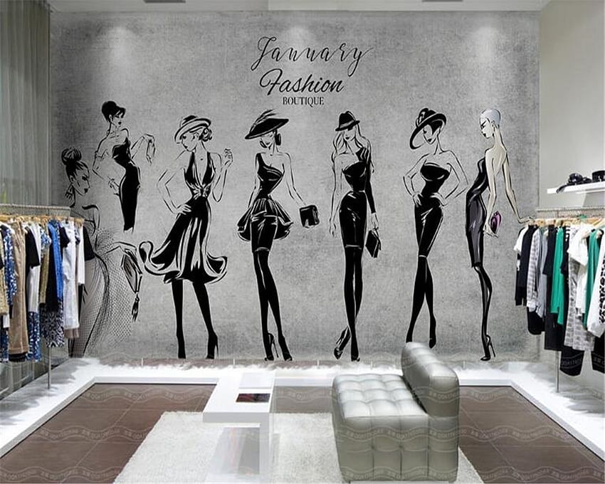 Shipping Fashion Shop Apparel Stores Accessories Shop Mural Custom 3D Hand Painted Beauty Clothing Buy At The Price Of $18.00 In HD wallpaper