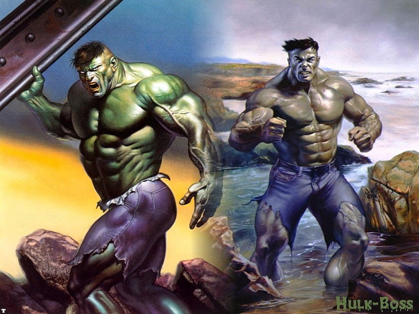 Hulk and grey hulk «Mix «Fantasy «Anime , Gray Hulk HD wallpaper