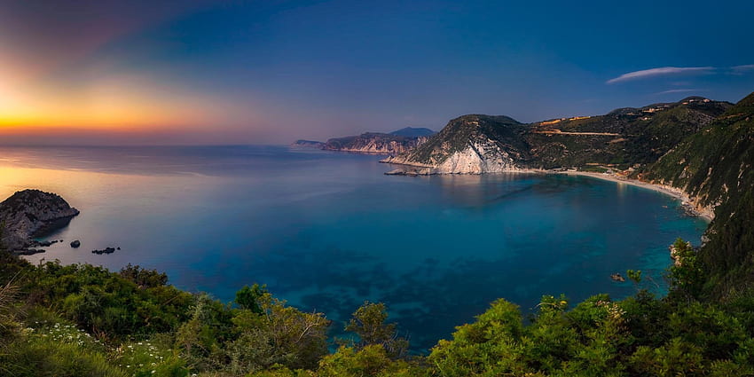Sunset in Cephalonia island, Greece : HD wallpaper