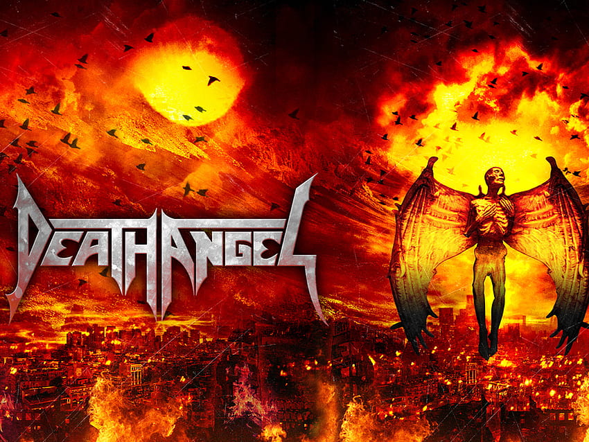 Anjo da Morte, música, logotipo, firme, chamas, metal, anjo, morte papel de parede HD