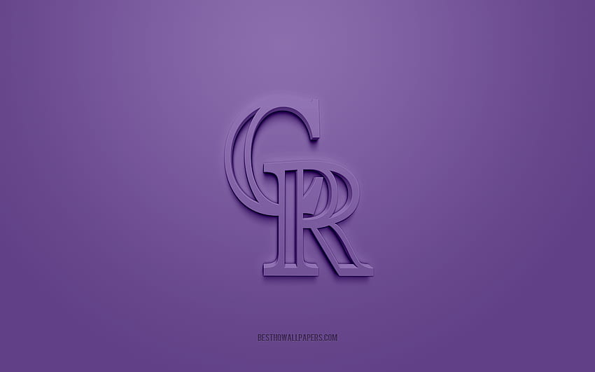 Colorado Rockies, American baseball club, creative 3D logo, purple  background, HD wallpaper