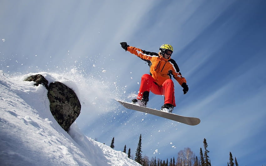 Snowboard, snowboardcu, spor, kar HD duvar kağıdı