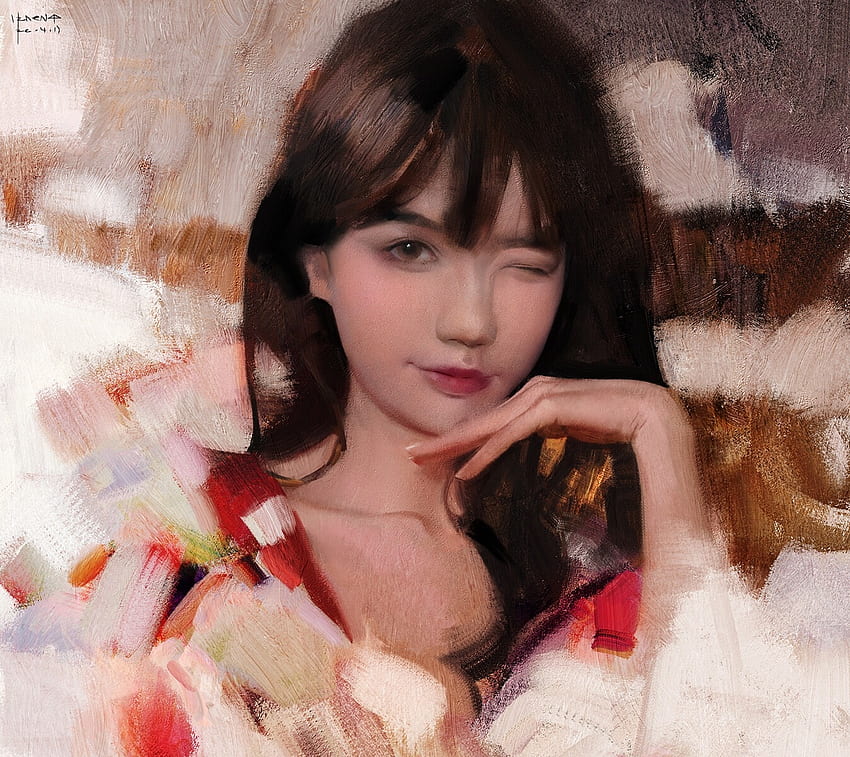 Girl, face, yizheng ke, girl asian, fantasy, portrait HD wallpaper