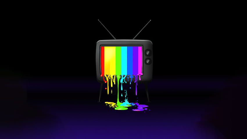 Old TV set, colorful stripes, abstract HD wallpaper