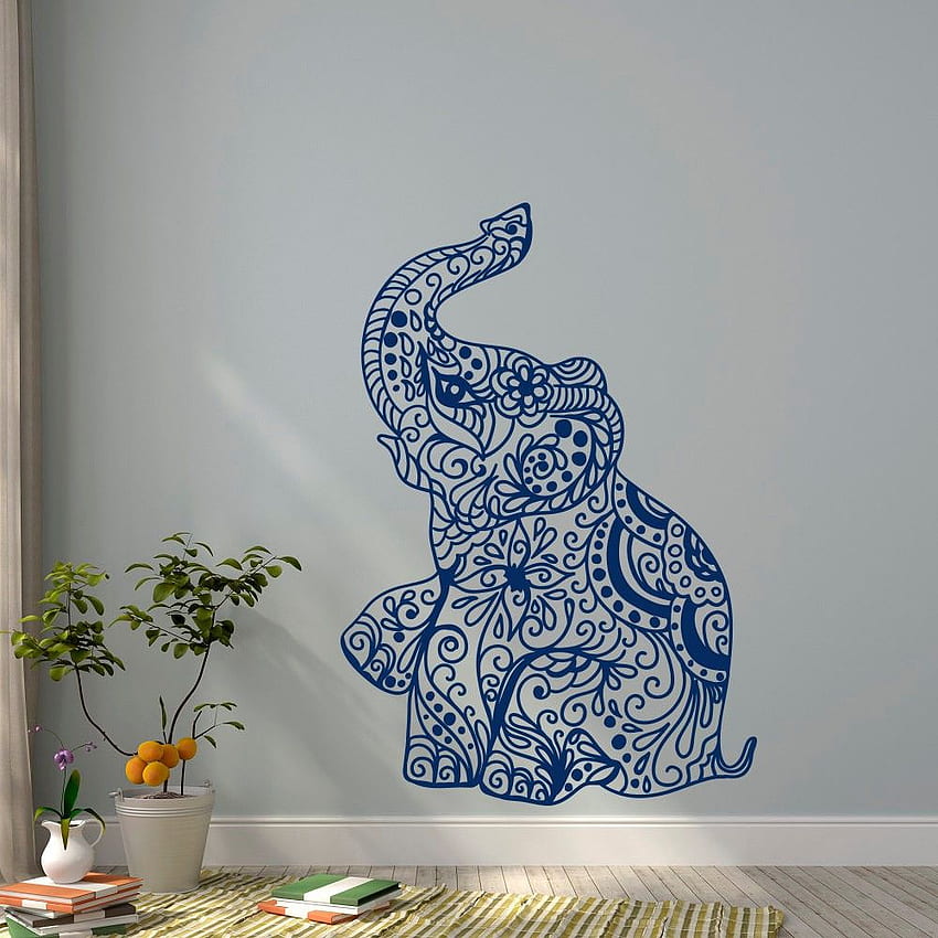 Decalques de parede de ioga de elefante para parede independente. · Em estoque, Elefante Boho Indie Papel de parede de celular HD