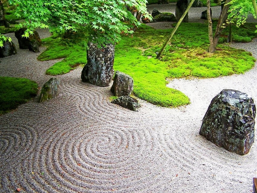 Japan Garden Sand Natur Stones . foto, Japanese Stone HD wallpaper