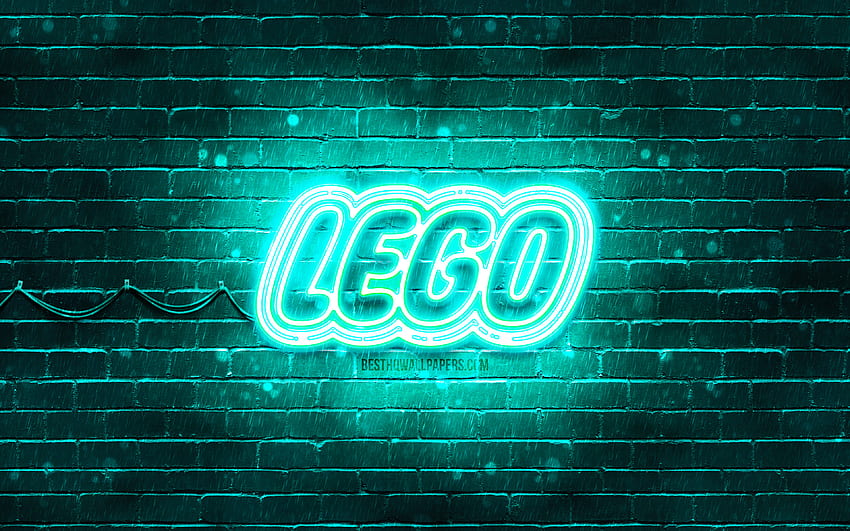 Logo LEGO pirus, , brickwall pirus, logo LEGO, merek, logo neon LEGO, LEGO Wallpaper HD