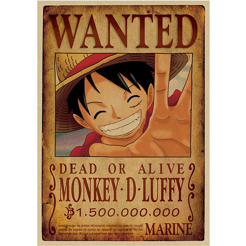 One Piece Wanted Poster , Luffy Wanted Poster HD phone wallpaper