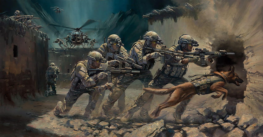 Anjing, ANJING PERANG MILITER, Pasukan Operasi Khusus Wallpaper HD