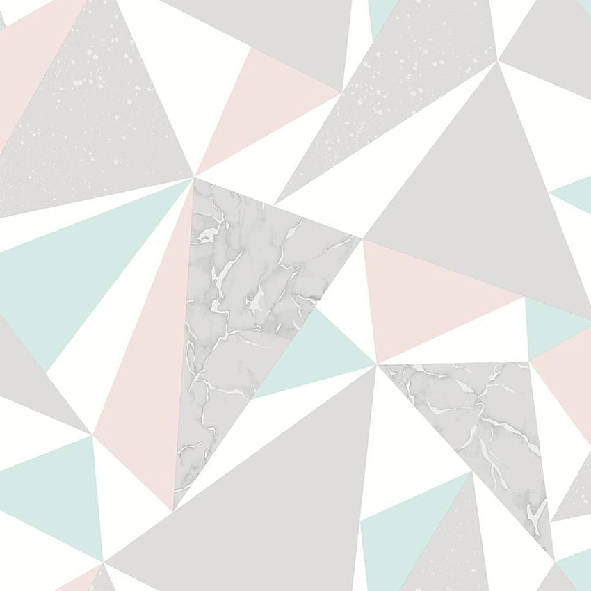 Walls Republic Pink and Soft Teal Party Triangles , Pink, Marble Triangle HD phone wallpaper