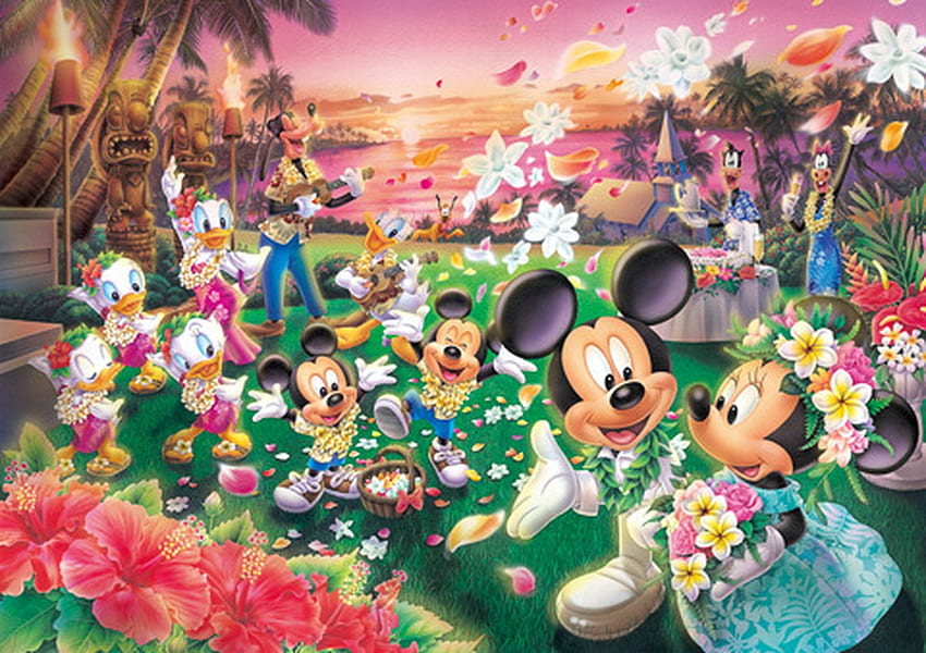 Wedding, minnie mouse, disney, mickey mouse, fantasy HD wallpaper