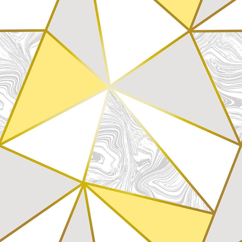 Zara Marble Metallic Mustard Gold, Yellow Triangle HD phone wallpaper
