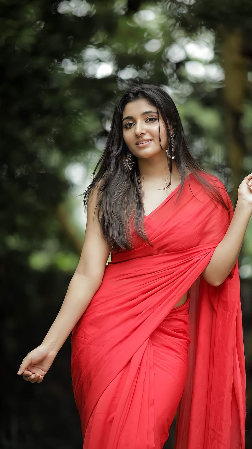 Mirna Ravi, Saree-Schönheit HD-Handy-Hintergrundbild