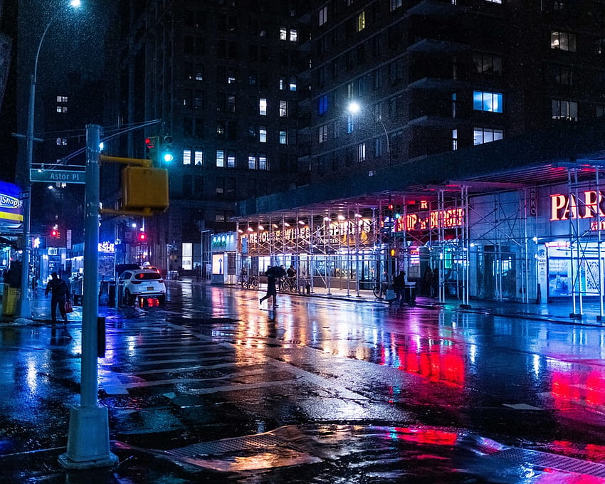 Rainy City, Rainy City Street HD wallpaper