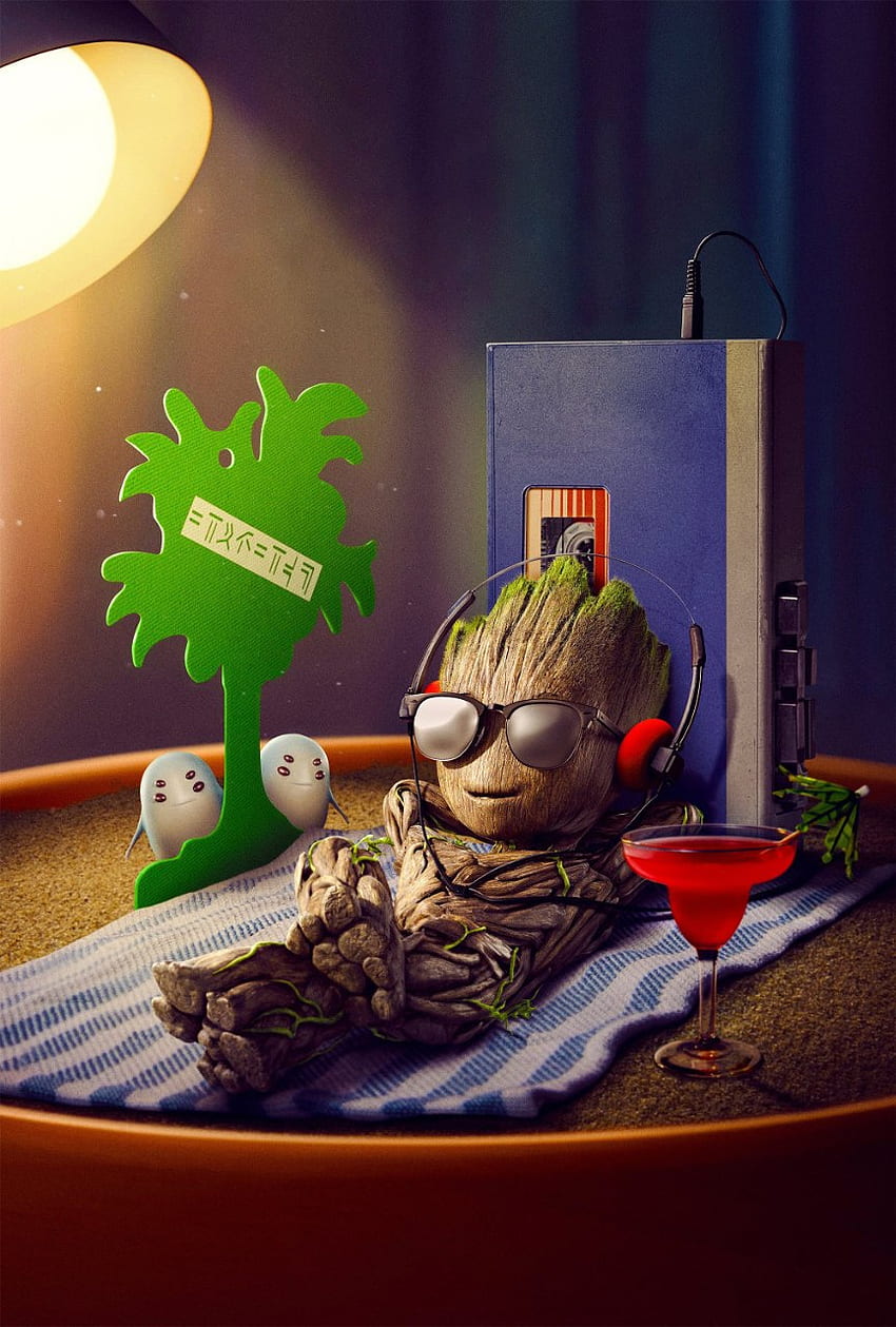 Groot Cute, still_life_graphy, wine_glass, marvel, swag HD phone wallpaper