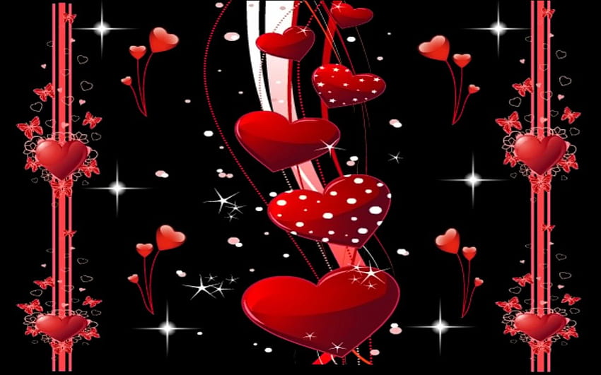 sweethearts, hearts, heartscape, red hearts, love hearts HD wallpaper