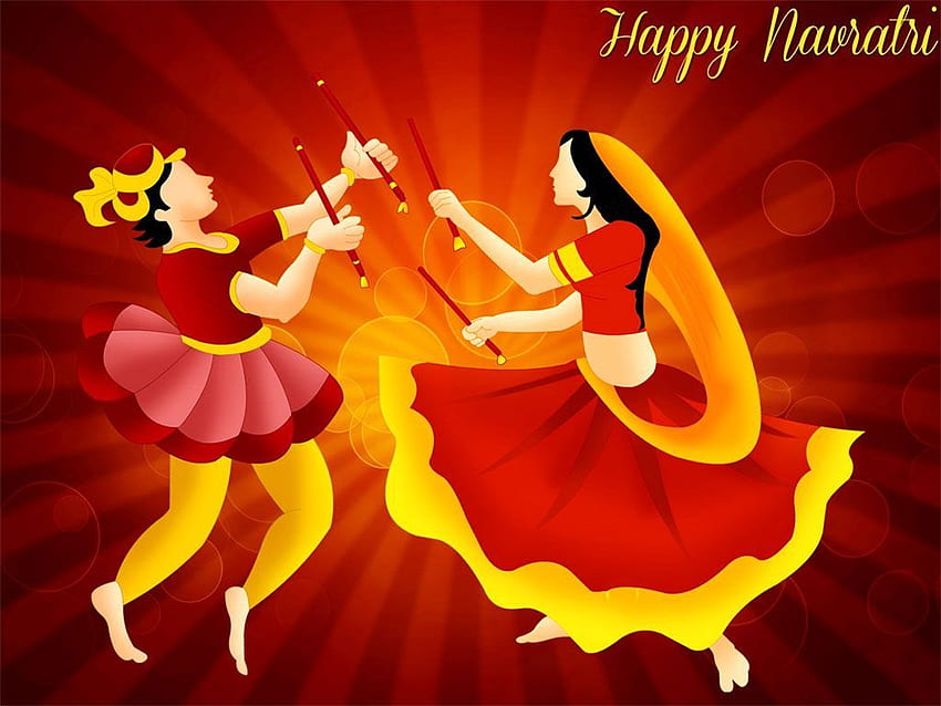Navratri Dandiya . Navratri, Indian Dance Cartoon HD wallpaper | Pxfuel