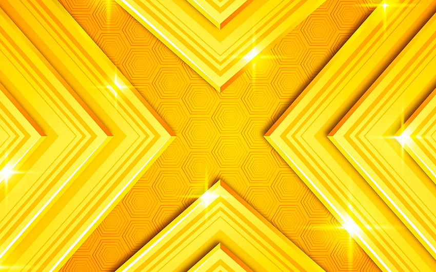 material design, , abstract arrows, yellow backgrounds, geometric art, creative, artwork, abstract art, yellow arrows HD wallpaper