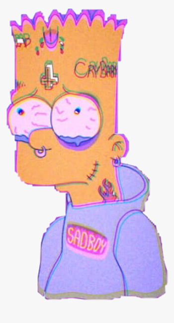 Bored BartV2, bart simpson, depressed, sad, simpsons, HD phone