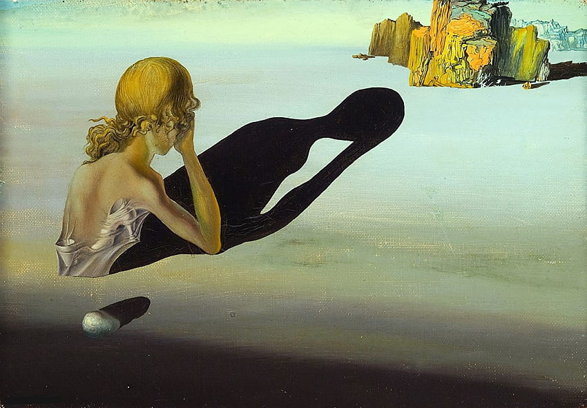 Salvador Dali Pictorial art Remorse or Sphinx Embedded, Salvador Dali Paintings HD wallpaper
