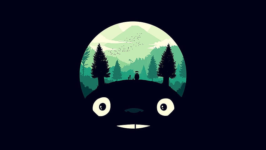 Eine Auswahl an Totoro-Hintergründen / in, Schwarz-Weiß-Totoro HD-Hintergrundbild