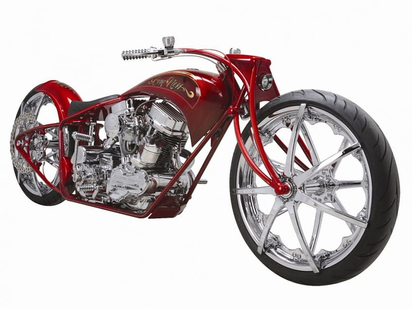 Candy Apple Harley, motorcycle, bike, harley davidson, chopper HD wallpaper