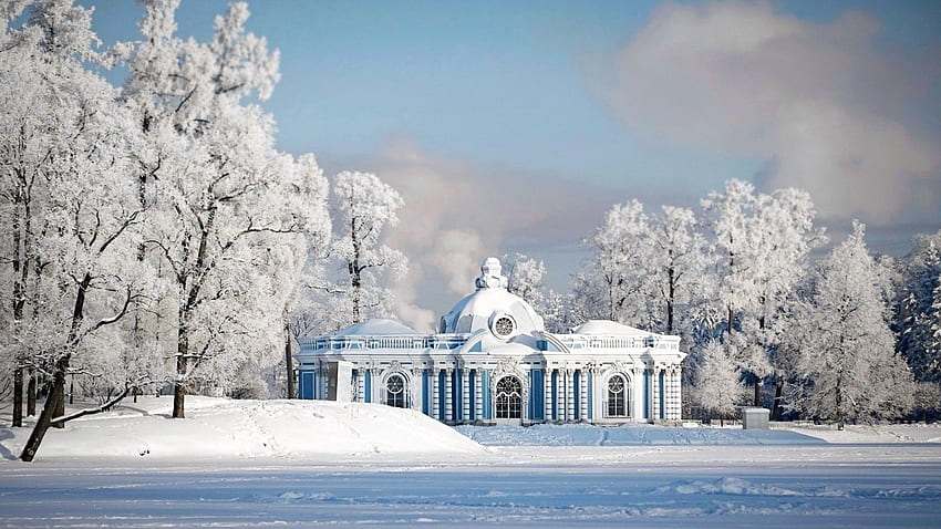 Winter, Natur, Schnee, Stadt, Tempel HD-Hintergrundbild