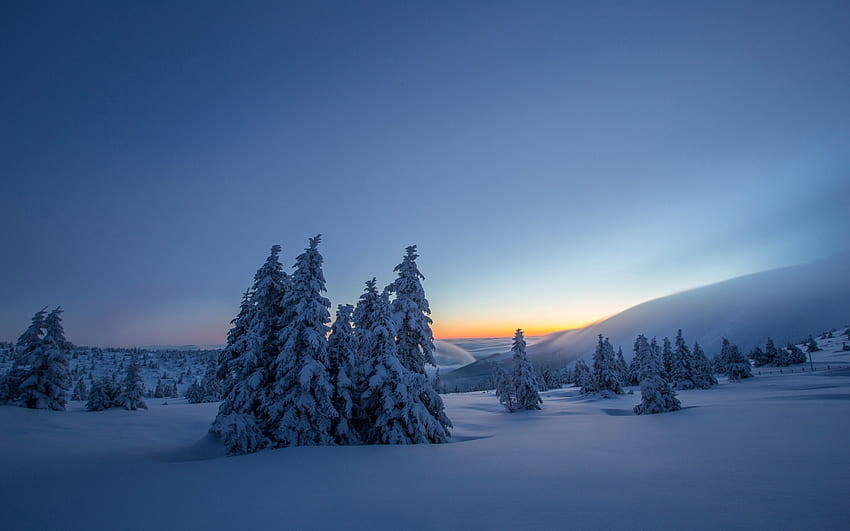 winter, mountain landscape, snow, winter landscape, Poland, Karkonosze Mountains, Karkonosze National Park for with resolution . High Quality HD wallpaper
