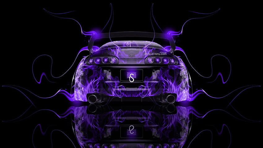 Purple Toyota Supra , Neon Supra HD wallpaper