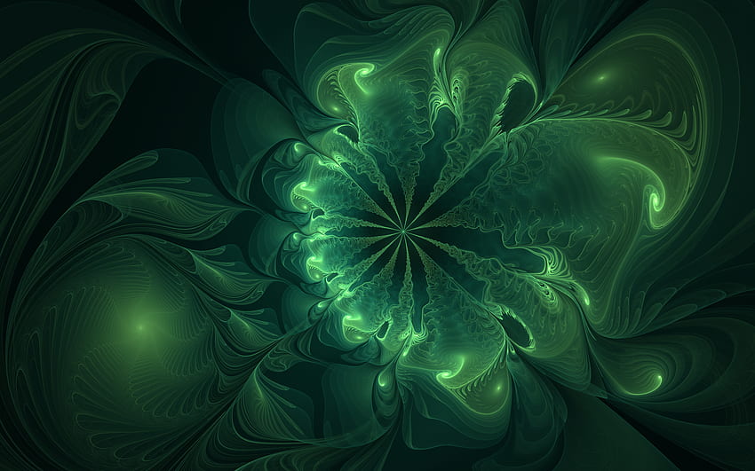 dark psychedelic - Fractals, Cool, Green Fractal HD wallpaper