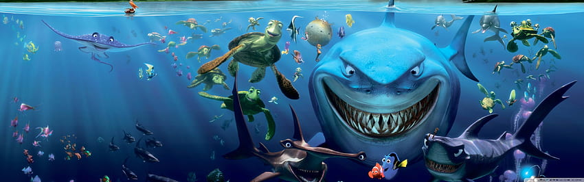 Buscando a Nemo Cast ❤ para Ultra, doble monitor Disney fondo de pantalla