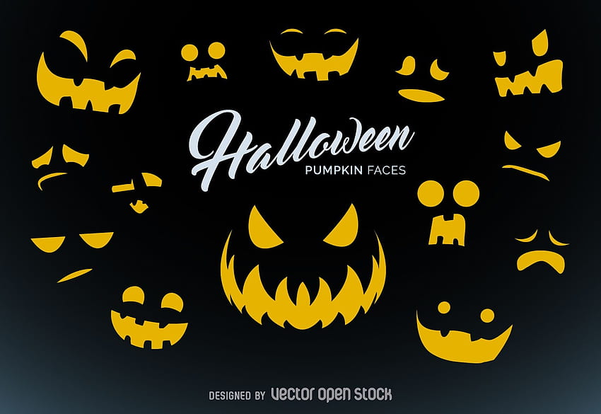 :), vector open stock, halloween, black, pumpkin, vector, card, orange HD wallpaper