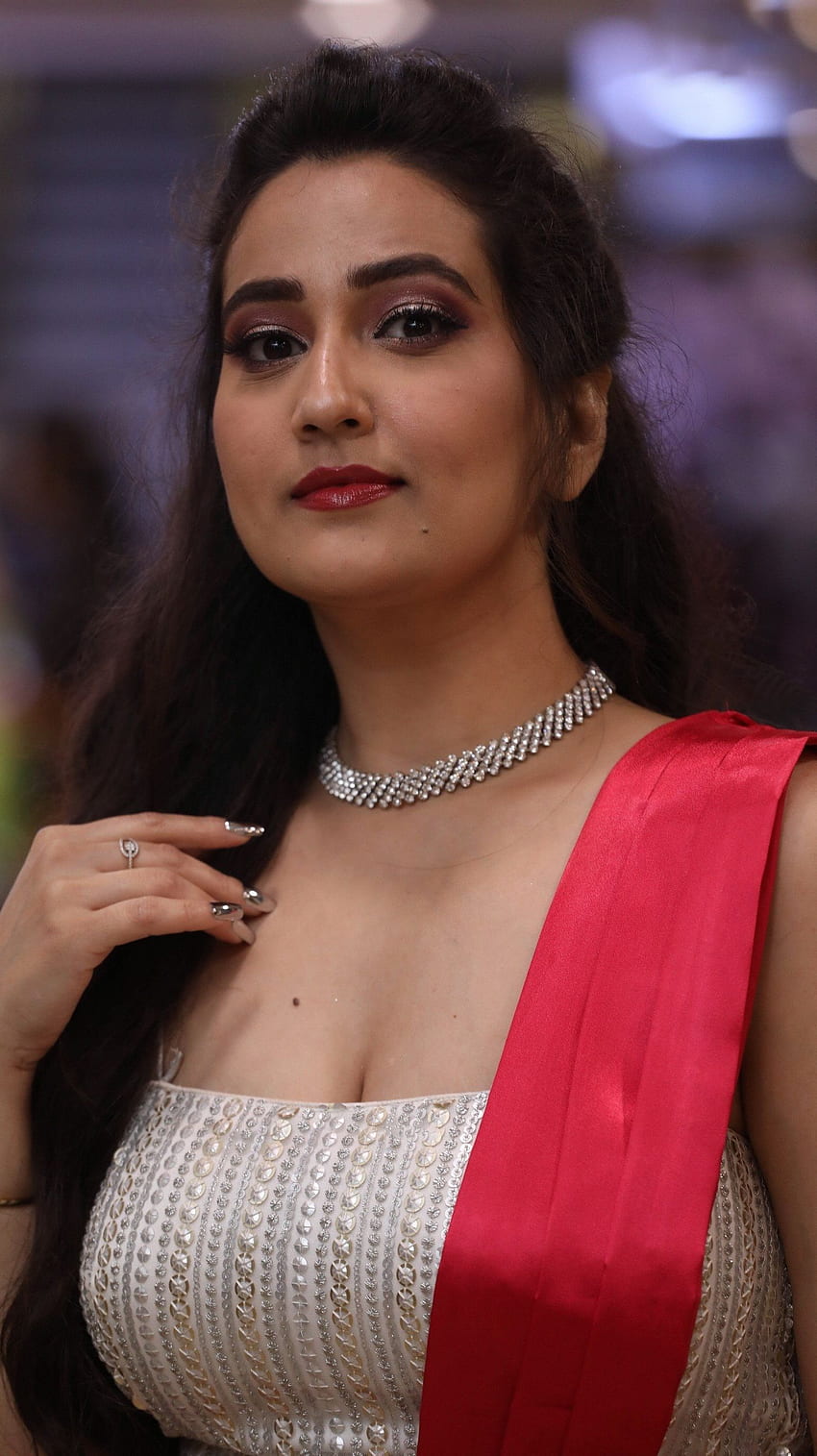Manjusha, telugu actress, anchor HD phone wallpaper