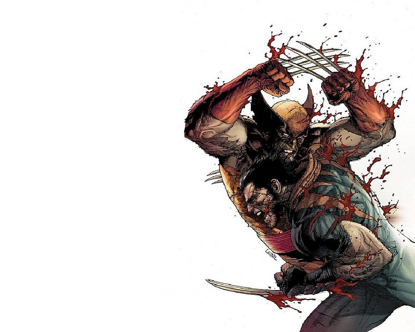 Wolverine vs Wolverine, Garras, Era de Ultron, Sangue, Marvel, Wolverine papel de parede HD