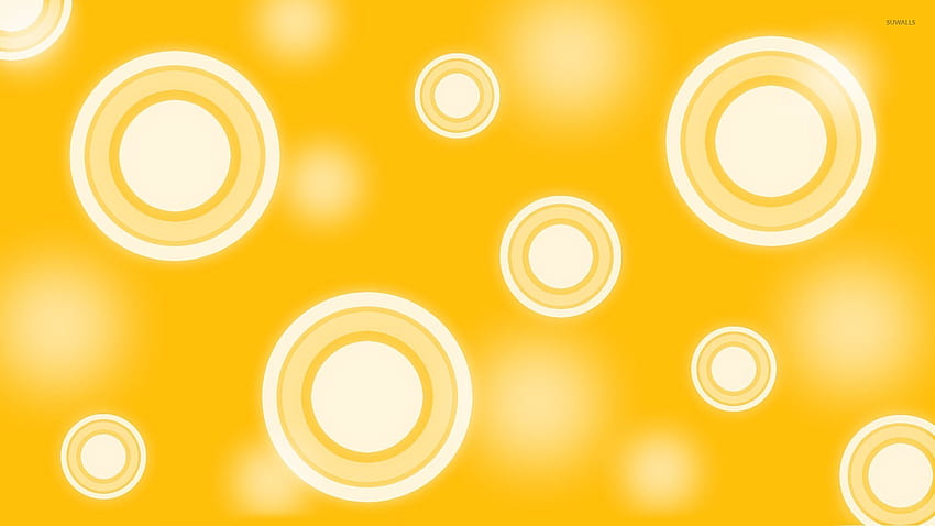 Círculos amarelos retrô - Resumo papel de parede HD