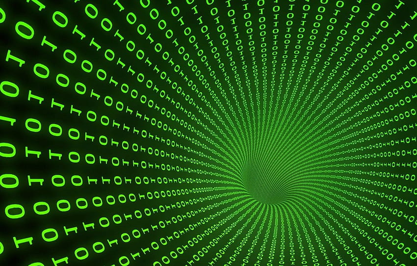 green, binary, one, code, zero for , section абстракции, Green Binary HD wallpaper