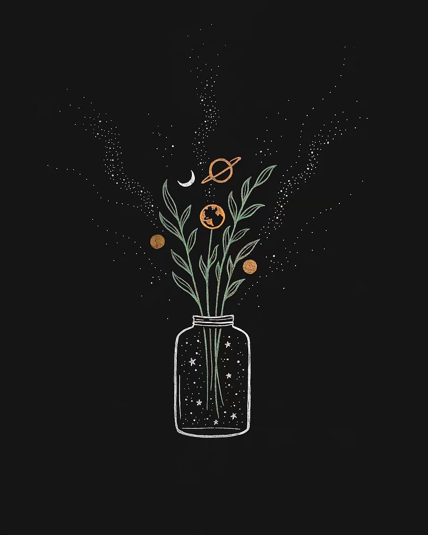 Ameya ☾ on Instagram: “to the universe, is there really any difference between an ant and the moon? the. Art , Aesthetic iphone , iPhone drawing, Aesthetic Doodle HD phone wallpaper