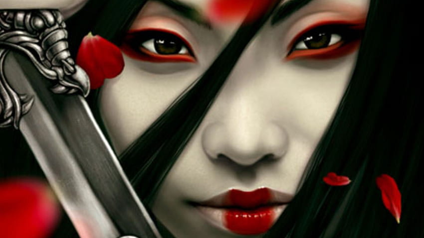 Kadın Savaşçı Tam ve Arka Plan., Japon Samuray Kızı HD duvar kağıdı