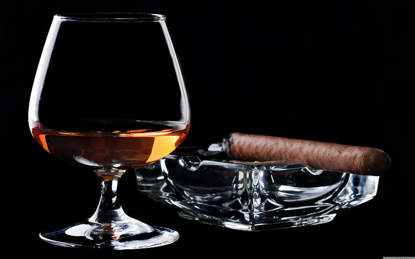 Brandy y puros - Comida y bebida - fondo de pantalla