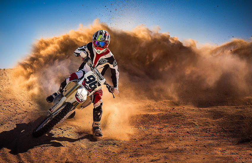 Motorcycle, Sports, Motorcycles, Motorcyclist, Dust, Race HD wallpaper