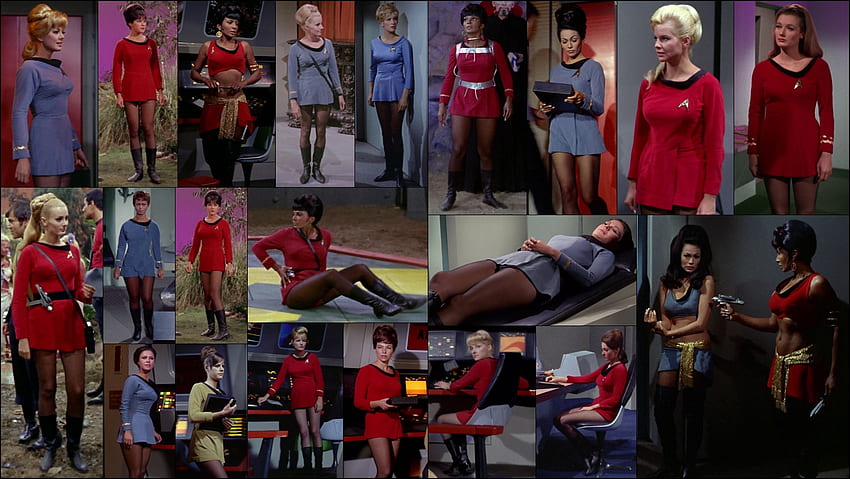 Sternenflottenfrauen aus den Staffeln Zwei und Drei der Original Star Trek Fernsehserie, BarBara Luna, Uhura, Star Trek, Chapel HD-Hintergrundbild