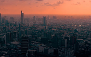 Bangkok, MahaNakhon, morning, sunrise, skyscrapers, King Power ...