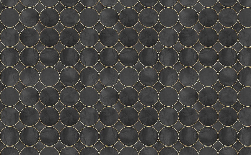 Dark Charcoal Black Watercolor with Gold Bohemian Pattern for Walls HD wallpaper