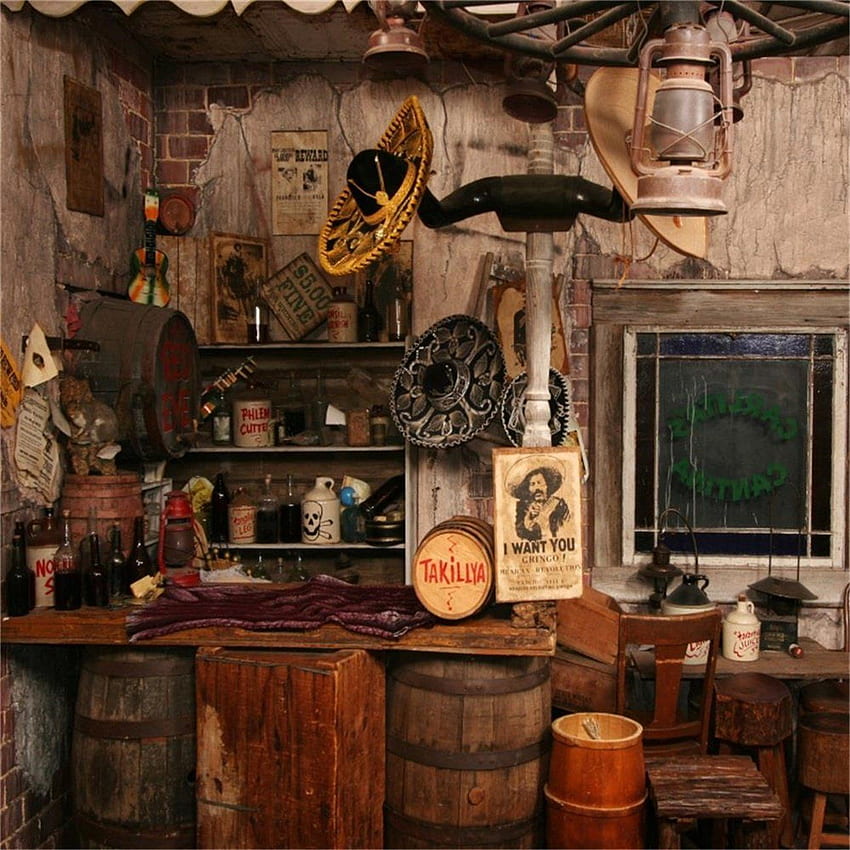 AOFOTO ft Wild West Vintage Bar Interior Backdrop, Wild West Saloon HD phone wallpaper