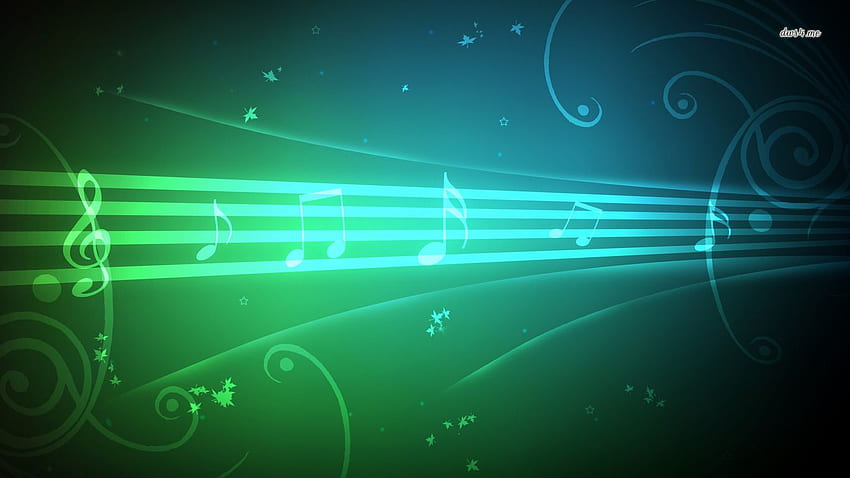 best green Musical notes cute HD wallpaper